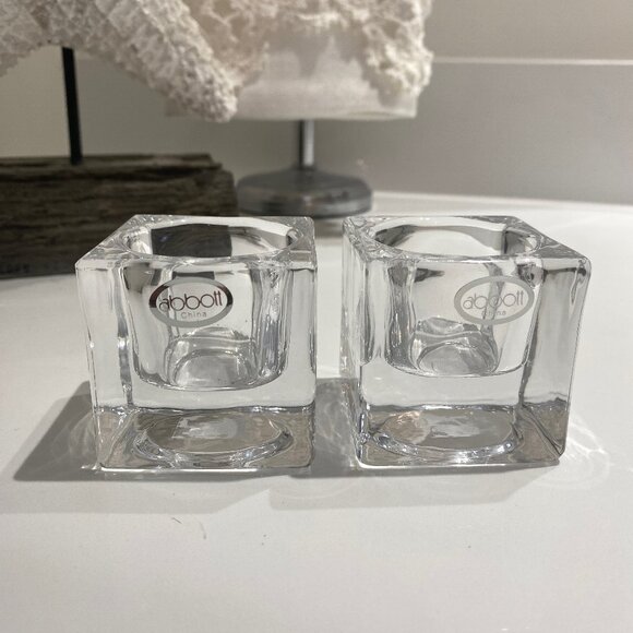 (Set of x6) Abbott Collection - Clear Glass Square Tealight Holders - Picture 6 of 10